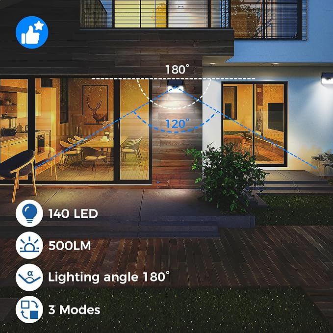 Peasur 18 Pack/140 LED Solar Lights, Outdoor Waterproof, 3 Lighting Modes - Image 5