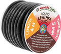 Mandala Crafts Round Genuine Black Leather Cord by MandalaCrafts