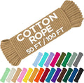 TECEUM Cotton Rope 3/16” – 100 FT – Strong All-Purpose Braided Rope – Natural by TECEUM