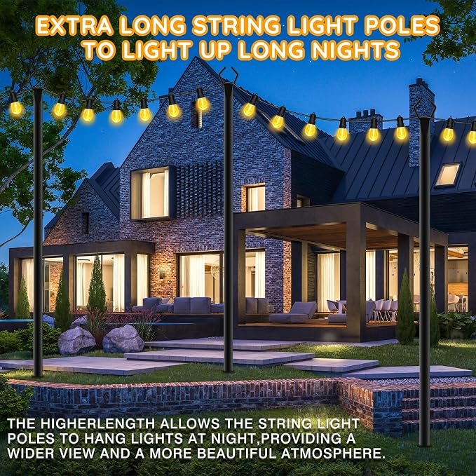 AHRLHR 7 Pack String Light Poles, Poles - Image 5