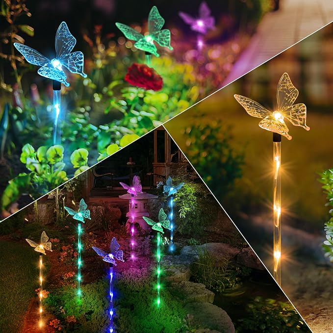 Set of 6 Arcylic Solar Butterfly Lights - Image 5