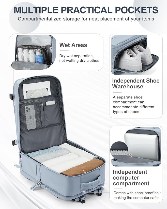 coowoz Large Travel Backpack Carry On - Image 4