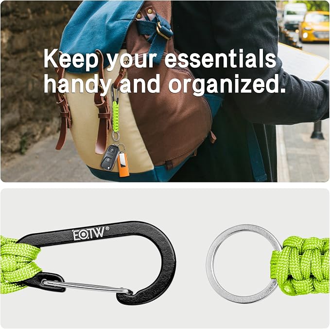 EOTW Paracord Keychain for Men Women Paracord Carabiner Backpack Keychain - Image 4