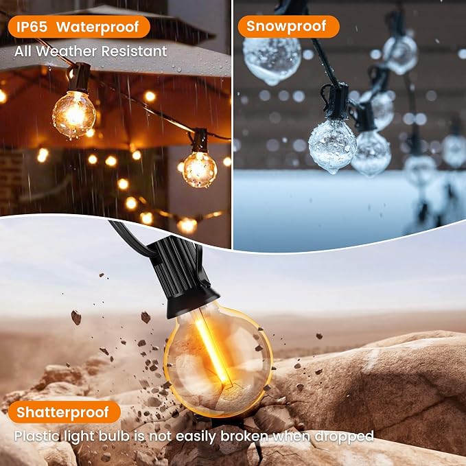 OHLUX Outdoor String Lights, 110FT Dimmable Patio Lights - Image 3