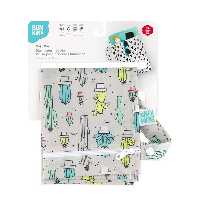 Bumkins Waterproof Wet Bag for Baby, Swim Suit, Cloth Diapers, Pump Parts - Image 7
