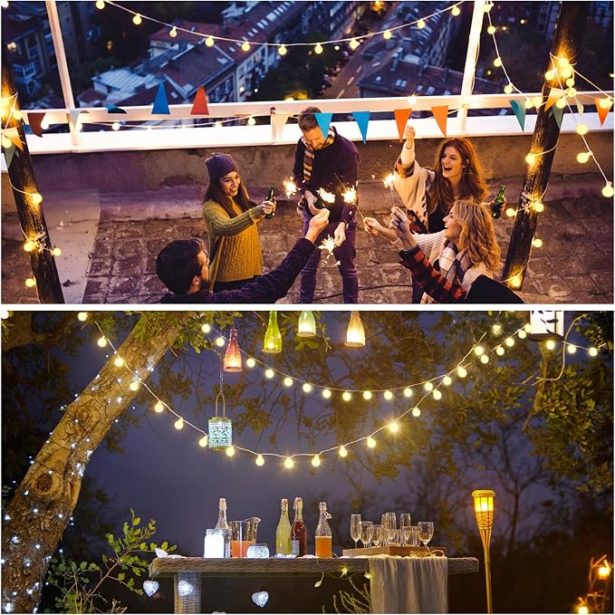 100ft Globe String Lights Indoor Outdoor Waterproof, 200 LED Christmas fairy - Image 9