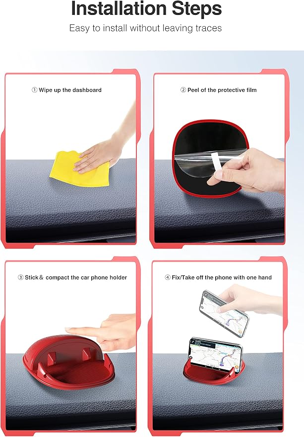 Loncaster Car Phone Holder, Car Phone Mount Silicone Car Pad Mat - Image 5