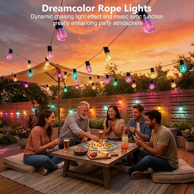 Beizelte Outdoor String Lights, 400FT RGB+IC Outside Light Dimmable - Image 5
