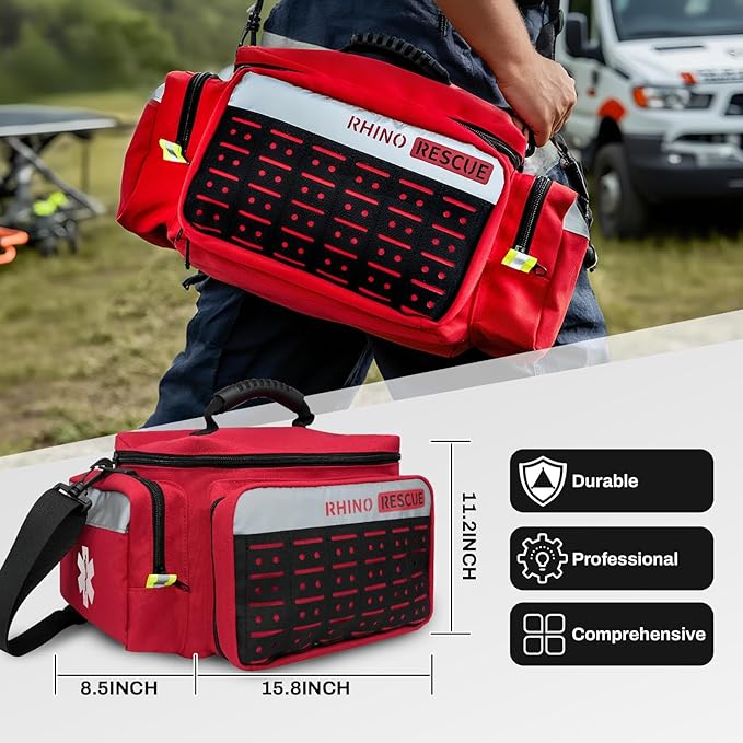 RHINO RESCUE First Responder First Aid Kit Fully-Stocked EMT Bag, Professional - Image 5
