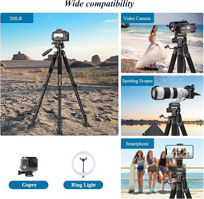 VICTIV 74” Camera Tripod, Tripod - Image 5