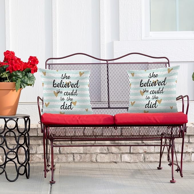 Swono Motivational Quote Pack of 2 Decorative Throw Pillow Covers Cushion Covers - Image 4