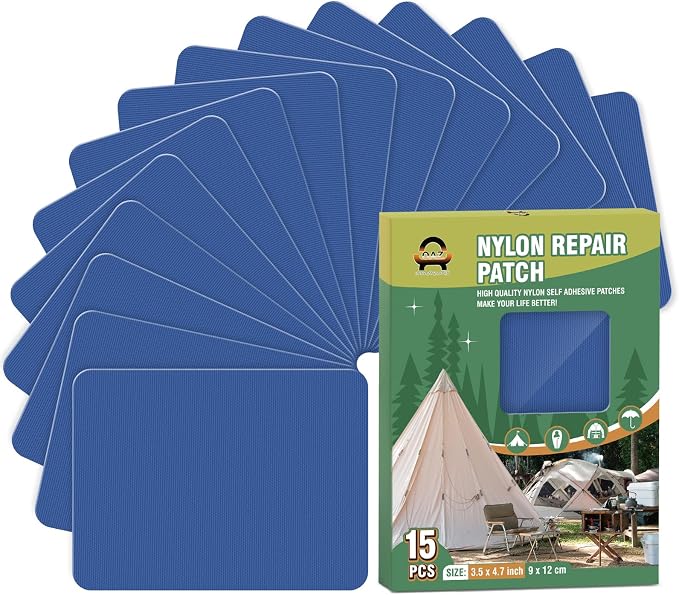 OAZ 15 Pieces 3.5 x 4.7 inch Nylon Repair Patches Nylon Fabric Patch by OAZ