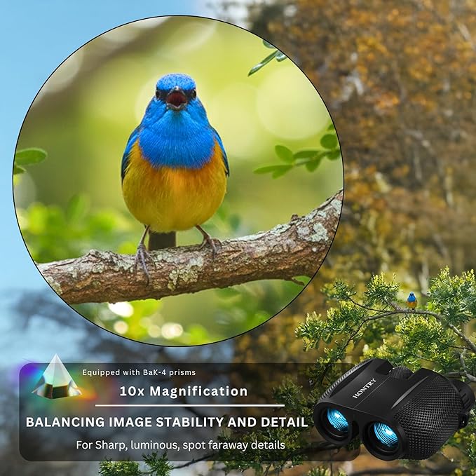 Hontry Binoculars for Adults and Kids, 10x25 Compact Binoculars for Bird - Image 3