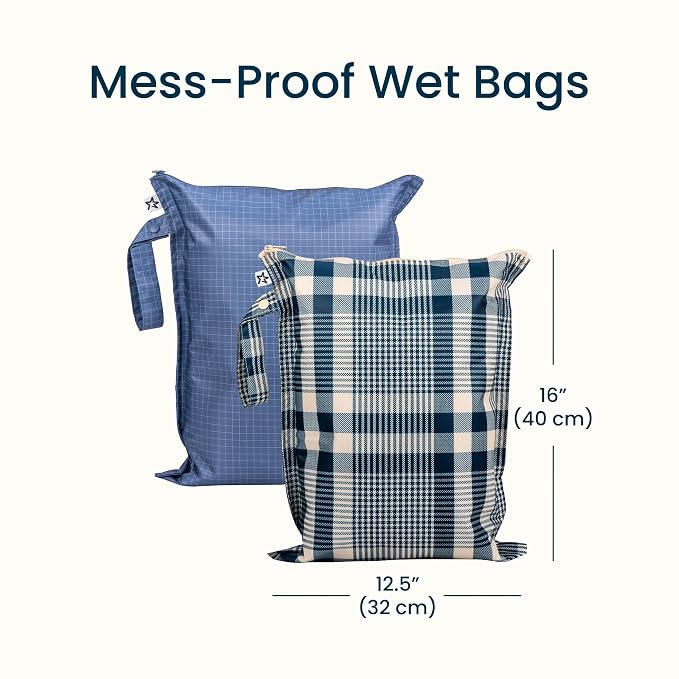 Tiny Twinkle Mess Proof Wet Bags | 2-Pack Reusable Waterproof Wet Bags - Image 6