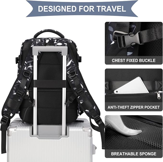 WONHOX Large Travel Backpack Carry on Flight Approved Laptop Work Business - Image 4