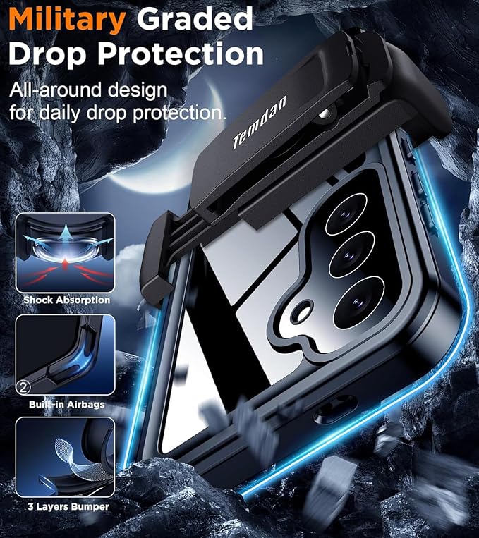 Temdan Compatible with Samsung Galaxy S24 Case Waterproof with Belt Clip Holster - Image 4