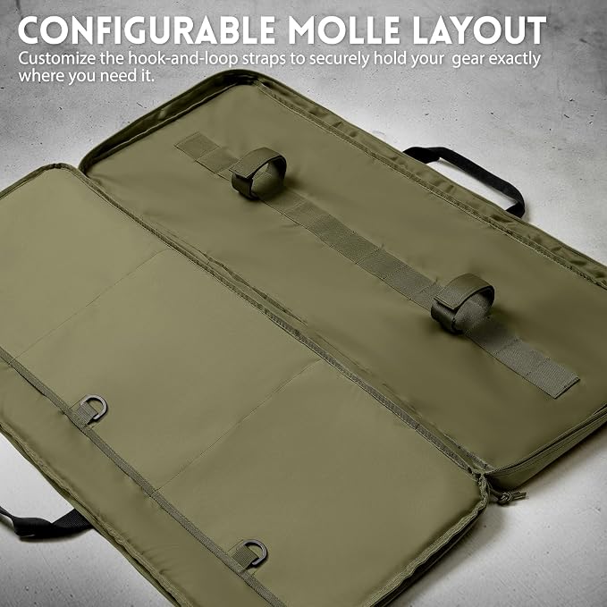 Single Rifle Case Bag, Tactical Padded Soft Gun Case w/MOLLE System, Wide - Image 2
