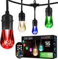 Enbrighten Vintage Outdoor String Lights, 24 RGB Acrylic Bulbs, Weatherproof by Enbrighten