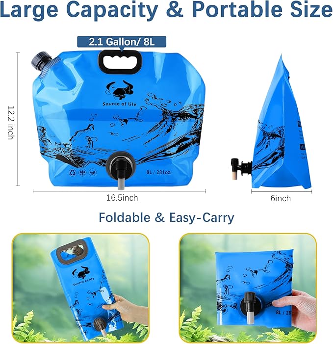 Water Jug Camping 2.1 Gallon Collapsible - Image 2
