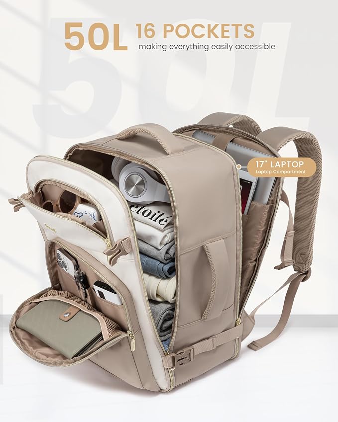 LOVEVOOK Travel Essentials Carry on Backpack 50L Travel Backpack - Image 4