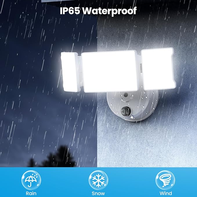 Olafus 80W Flood Lights Dusk to Dawn Outdoor Lighting, IP65 Waterproof LED - Image 5