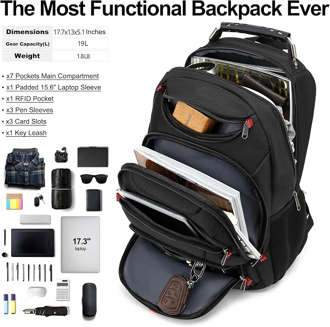 Boavan Laptop Backpack for men, 15.6 inch Laptop Bag - Image 5