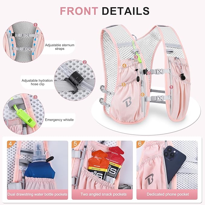 BECOJADDE Running Vest Hydration Backpack - Image 2