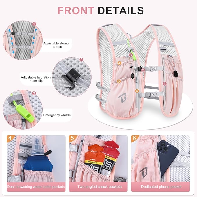 BECOJADDE Running Vest Hydration Backpack - Image 2