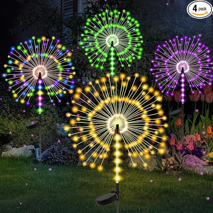 Garden Decor Outdoor Lights 500LED 4Pack, Solar Garden Lights by Lanthium