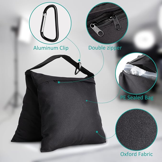 2 Packs Sandbags Weight Bags for Light Stand Photography Video Support - Image 3