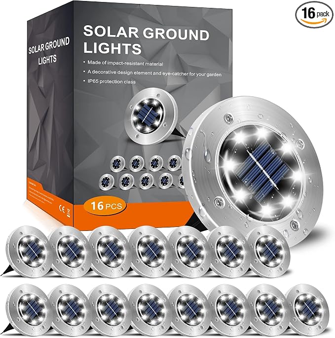 INCX 4.6 inch Solar Lights Outdoor Waterproof, 16 Pack Solar Light by INCX