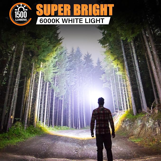 Headlamp Rechargeable, 2000 Lumen Super Bright LED Head Lamps - Image 6