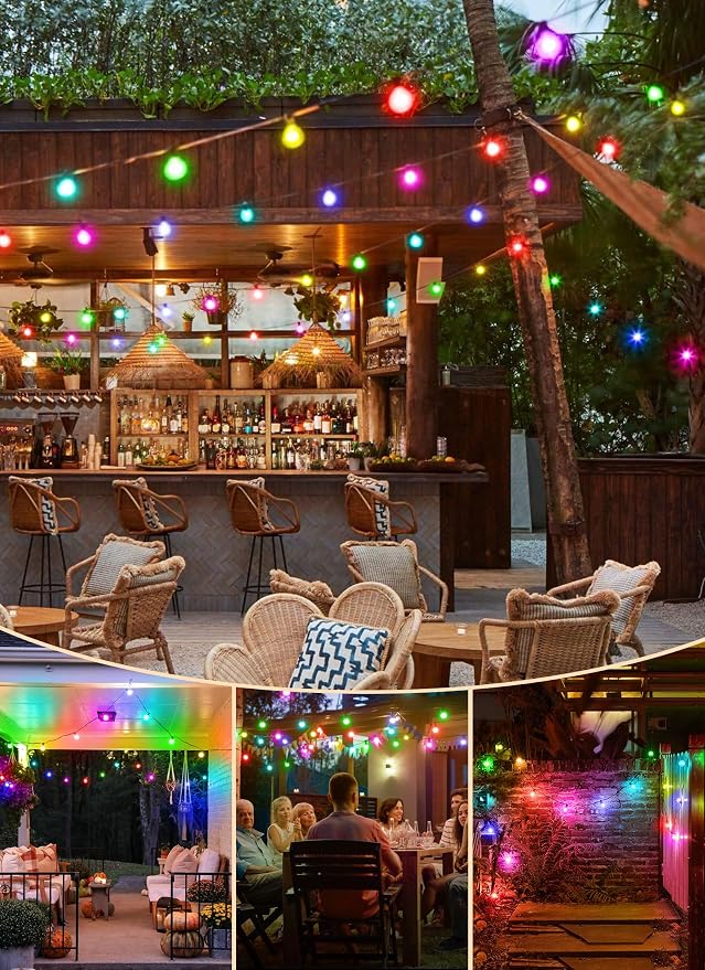 Brightown Outdoor String Lights 58 Feet G40 LED Patio Lights, 27 Plastic Edison - Image 8