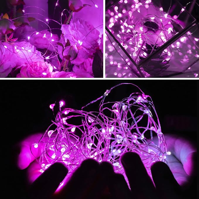 Brightown Valentine's Day 12 Pack Pink Led Fairy Lights Battery Operated String - Image 6