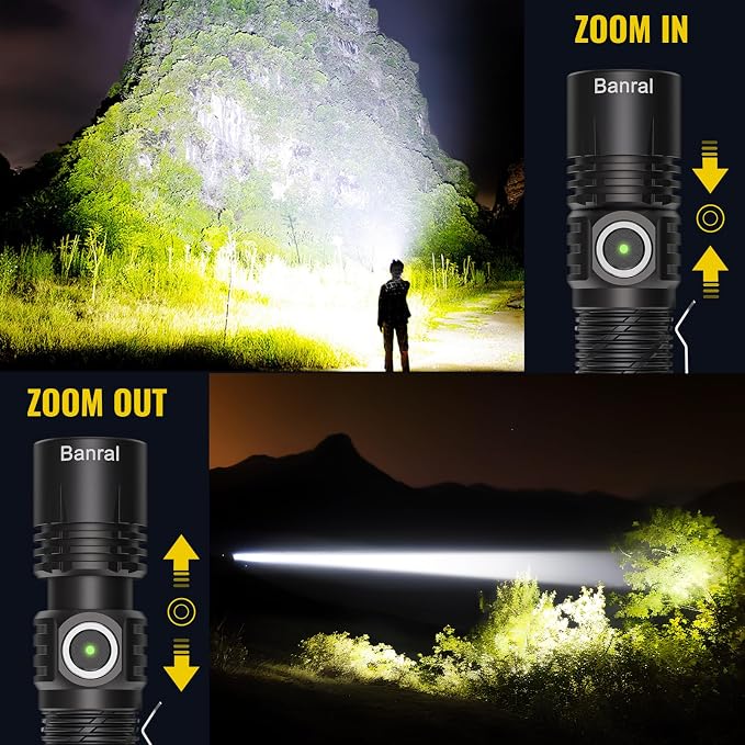 Banral Rechargeable Tactical Flashlights, High Lumens Small Mini USB-C LED - Image 5