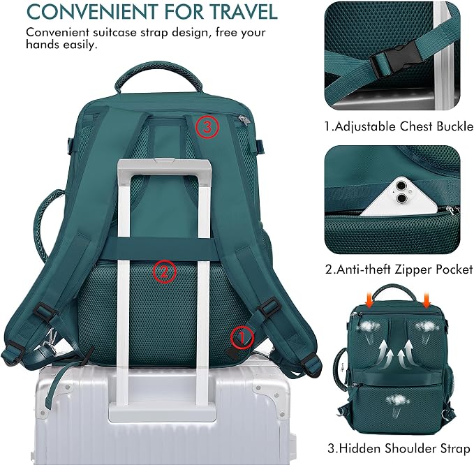 Beraliy Travel Backpack for Women as Personal Item Travel Bag Flight Approved - Image 6