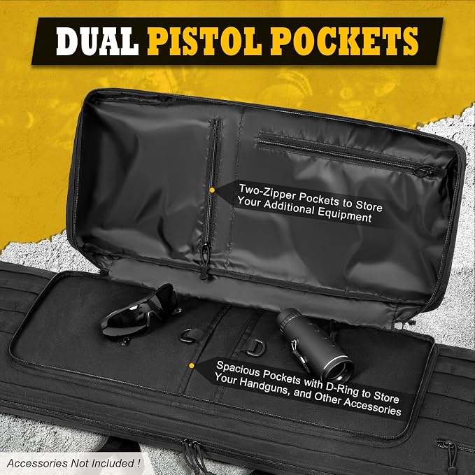 DULCE DOM 36 42 48 Inch Double Rifle Case, Tactical Soft Padded Backpack - Image 3