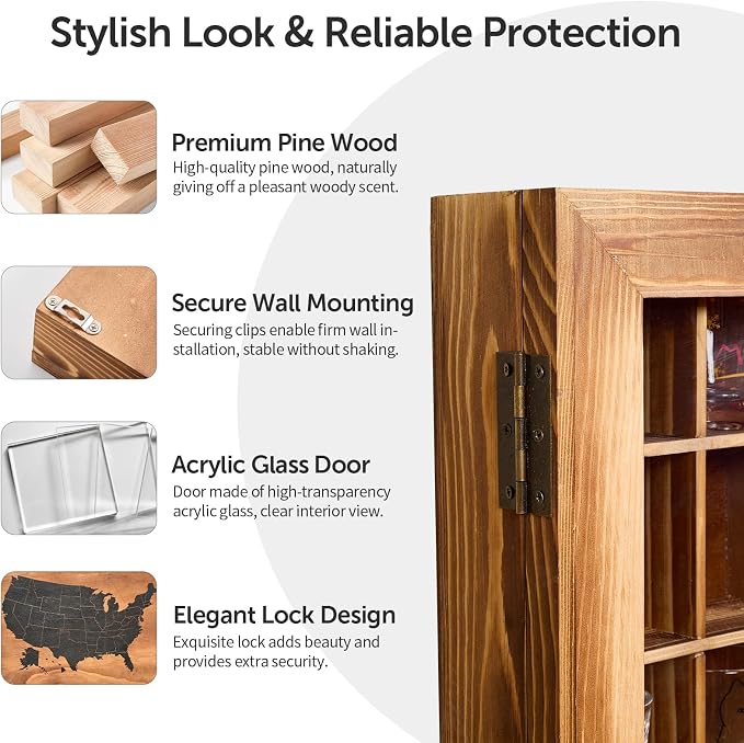 Large Map Shot Glass Display Case 60 Slots - Image 3