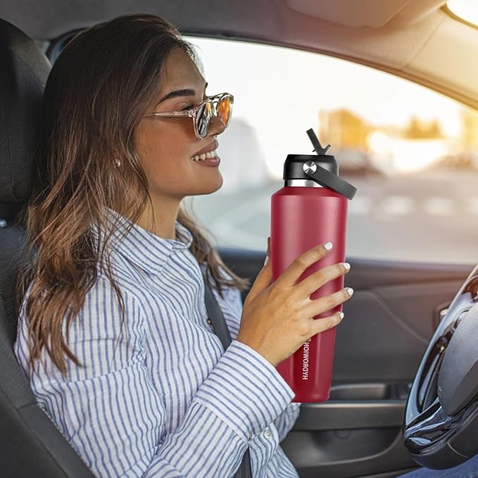 HYDROWION 32 oz Insulated Water Bottle, Car Water Bottle Holder - Image 7