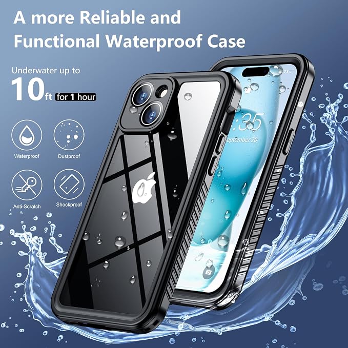 SPIDERCASE for iPhone 15 Case Waterproof, Built-in Lens & Screen Protector - Image 2