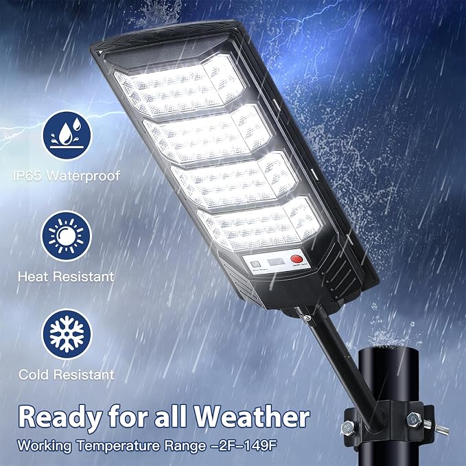 Yusist 6 Pack Solar Street Lights Outdoor Waterproof, 6500K LED Motion Sensor - Image 6