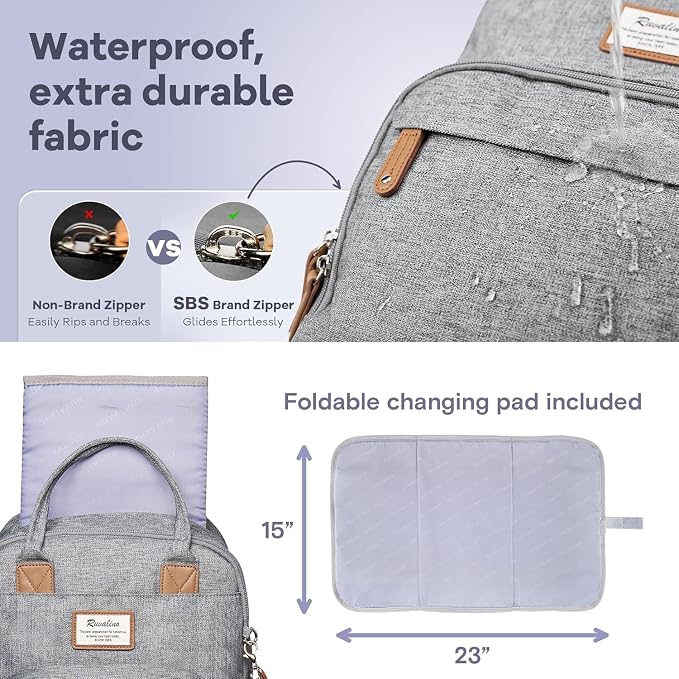 RUVALINO Diaper Bag Backpack-Expandable Baby Bag - Image 6