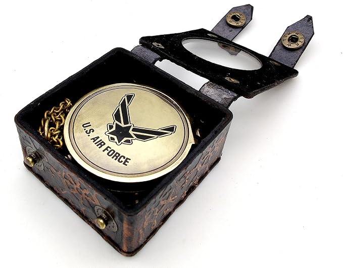 5MoonSun5's US AIR Force Engraved Brass Military Compass Nautical Marine - Image 8