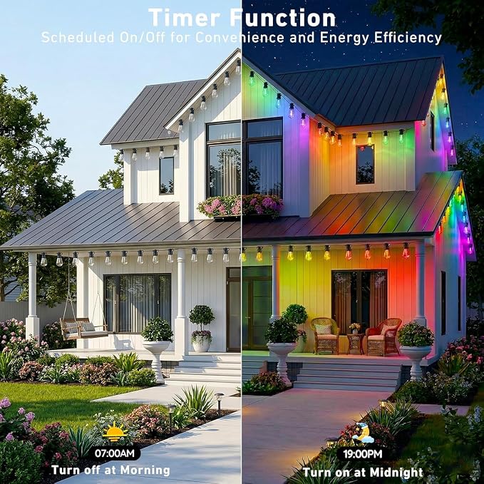 Outdoor String Lights, 400FT Smart RGB+IC Patio Lights - Image 7