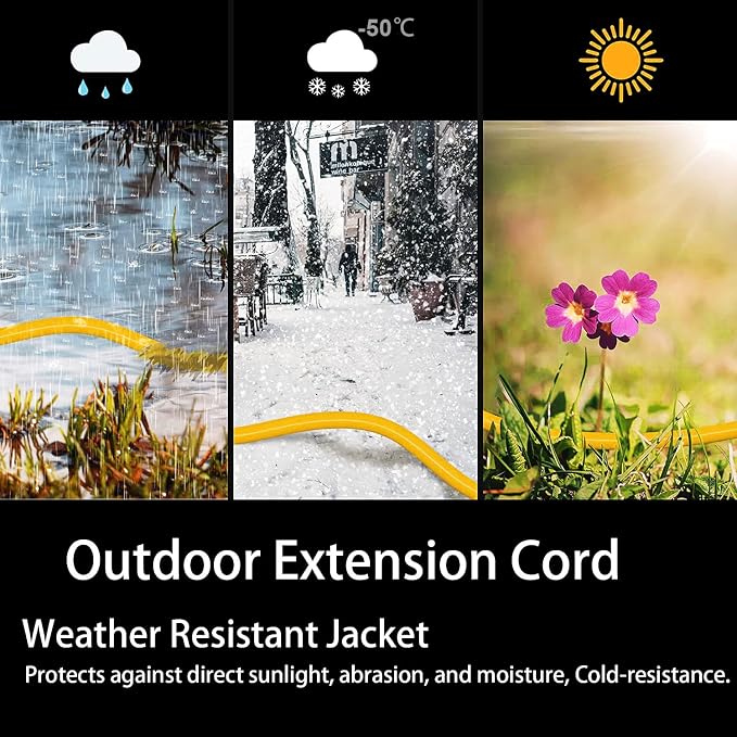 HUANCHAIN 200 ft 12/3 Gauge Outdoor Extension Cord Waterproof Heavy Duty - Image 5