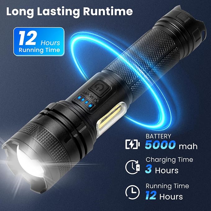 THY TRY Rechargeable LED Flashlights High Lumens, 90000LM Super Bright - Image 3
