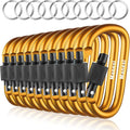 10 Pack Aluminum D Ring Key Rings Clips Locking Carabiner by Manesi