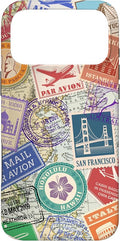 World Map Travel Passport Stamps Postage Stamp Case by Unknown