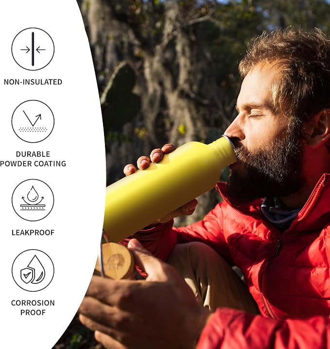 Bambaw 750ml Stainless Steel Sports Bottle, Non-Insulated Water Bottle - Image 3