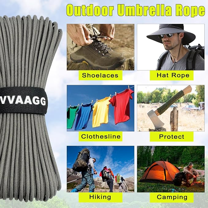 VVAAGG 1000 Paracord Rope 100FT Utility Parachute Cord 4mm 12 Strand Nylon - Image 5